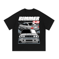 Black T-shirt with Bimmer Club car artwork on the front