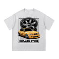 E46 coupe car graphic on an oversized cotton T-shirt