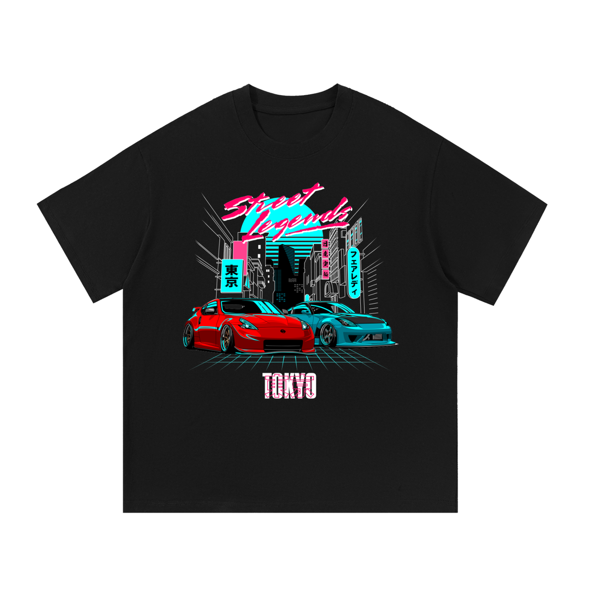 370Z street car graphic on an oversized cotton T-shirt