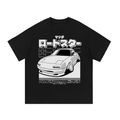 Miata Club car graphic on an oversized cotton T-shirt