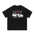 MX-5 Miata touge car graphic on an oversized cotton T-shirt